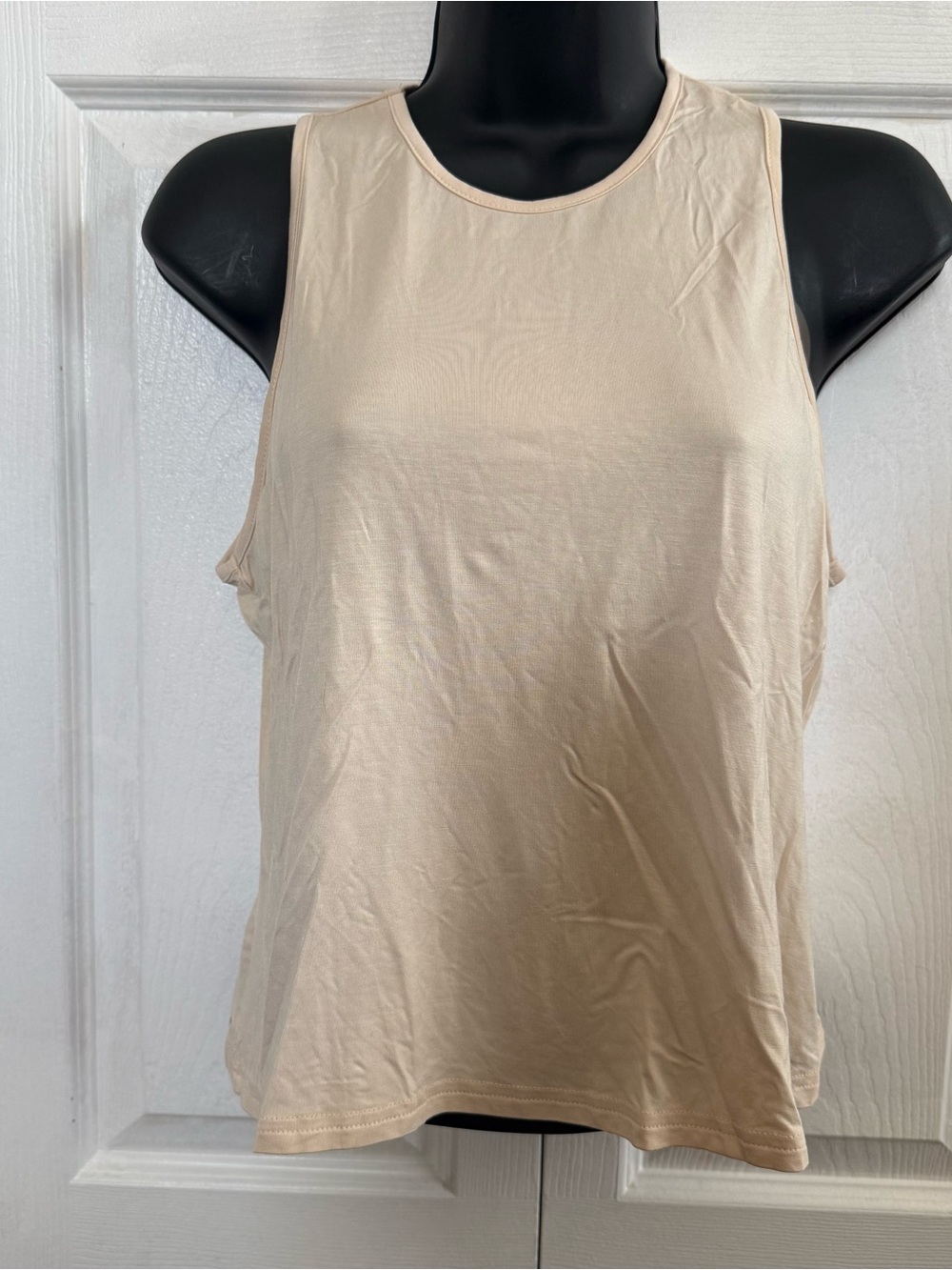 Classic Sleeveless Tank Top in Beige